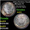 Image 1 : 1890-p Rainbow Toned Morgan Dollar $1 Grades Choice Unc