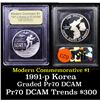 Image 1 : Proof 1991-p Korean War Modern Commem Dollar $1 Graded GEM++ Proof Deep Cameo By USCG
