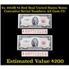 Image 1 : 6x 1953B $2 Red Seal United States Notes Concutive Serial Numbers All Gem CU