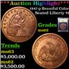 Image 1 : ***Auction Highlight*** 1847-p Beautful Color Seated Liberty Dollar $1 Graded Select Unc by USCG (fc
