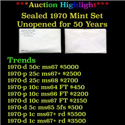 ***Auction Highlight*** **Unopened** 1970 United States Mint Set in Original Government Packaging (f