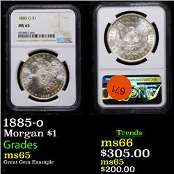 NGC 1885-o Morgan Dollar $1 Graded ms65 by NGC