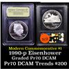 Image 1 : Proof 1990-p Eisenhower Modern Commem Dollar $1 Graded GEM++ Proof Deep Cameo By USCG