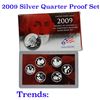 Image 1 : 2009 United States Quarters District of Columbia and U.S. Territories Silver Proof Set - 6 pc set