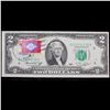 Image 2 : 1976 $2 Federal Reserve Note 1st Day of Issue, with Stamp (Ivel, KY) Grades Gem++ CU