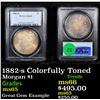 Image 1 : PCGS 1882-s Colorfully Toned Morgan Dollar $1 Graded ms65 By PCGS