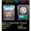 Image 1 : ***Auction Highlight*** 1881-s Colorfully Toned Morgan Dollar $1 Graded ms67 By ICG (fc)