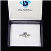 Image 2 : Decadence Strling Silver 7x9mm Emerald Cut Pave Band Ring Size 8