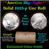 Image 1 : ***Auction Highlight*** 1925-p Uncirculated Peace Dollar Shotgun Roll (fc)