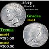 Image 1 : 1934-p Peace Dollar $1 Grades Choice Unc