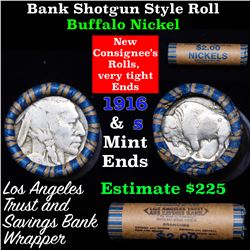 Buffalo Nickel Shotgun Roll in Old Bank Style 'Los Angeles Trust And Savings Bank' Wrapper 1916 & s 