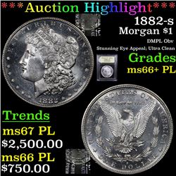 ***Auction Highlight*** 1882-s Morgan Dollar 1 Graded GEM++ PL By USCG (fc)