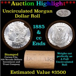 ***Auction Highlight*** 1885 & CC Uncirculated Morgan Dollar Shotgun Roll (fc)