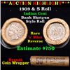 Image 1 : Indian cent 1c orig roll, 1909 end S other end