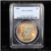 Image 2 : PCGS 1889-p Rainbow Toned Morgan Dollar $1 Graded ms63 By PCGS