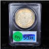 Image 3 : PCGS 1889-p Rainbow Toned Morgan Dollar $1 Graded ms63 By PCGS