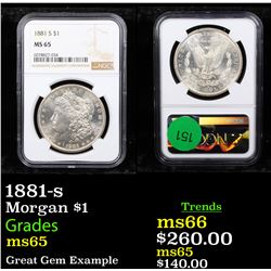 NGC 1881-s Morgan Dollar $1 Graded ms65 By NGC