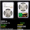 Image 1 : NGC 1881-s Morgan Dollar $1 Graded ms65 By NGC