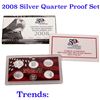 Image 1 : 2008 United States Quarters Silver Proof Set - 5 pc set  Low mintage