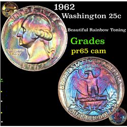 Proof 1962 Washington Quarter 25c Grades GEM Proof Cameo