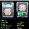 Image 1 : 1922-d Peace Dollar $1 Graded ms60 Details By ICG