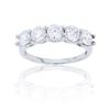 Image 1 : Decadence Sterling Silver Rhodium Multi-Cut Ring With 5 Round Stone Band Size 9