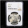 Image 2 : NGC 1923-p Peace Dollar $1 Graded ms65 By NGC