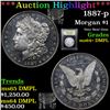 Image 1 : ***Auction Highlight*** 1887-p Morgan Dollar 1 Graded Choice Unc+ DMPL By USCG (fc)