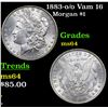 Image 1 : 1883-o /o Vam 16 Morgan Dollar $1 Grades Choice Unc