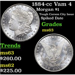 1884-cc Vam 4 Morgan Dollar $1 Grades Select Unc