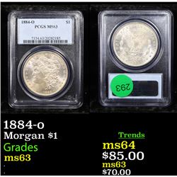 PCGS 1884-o Morgan Dollar $1 Graded ms63 By PCGS