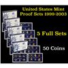 Image 1 : Group of 5 United States Quarters Proof Sets 1999-2003 50 coins