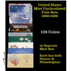 Image 1 : Group of 10 United States Mint Uncurculated Coin Sets In Original Government Packaging 1990-1999 128