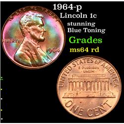 1964-p Lincoln Cent 1c Grades Choice Unc RD