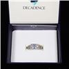 Image 2 : Decadence Sterling Silver mm Emerald 3 Strand Ring Size 7
