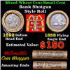 Image 1 : Mixed small cents 1c orig shotgun roll, 1858 Flying Eagle cent, 1892 Indian Cent other end, McDonald