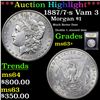 Image 1 : ***Auction Highlight*** 1887/7-s Vam 3 Morgan Dollar 1 Graded Select+ Unc By USCG (fc)