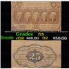 Image 1 : 1862 US Fractional Currency 25¢ First Issue Fr-1281 Thomas Jefferson W/ Monigram Grades f+