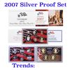 Image 1 : 2007 United States Mint Silver Proof Set - 14 Piece set, about 1 1/2 ounces of pure silver