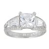 Image 1 : Decadence Sterling Silver mm Princess Cut 3 Stone Ring Size 6