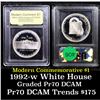 Image 1 : Proof 1992-W White House Modern Commem Dollar $1 Graded GEM++ Proof Deep Cameo By USCG