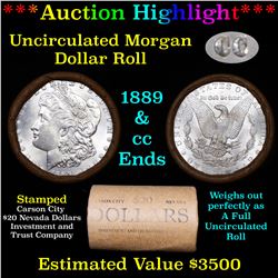 ***Auction Highlight*** 1889 & CC Uncirculated Morgan Dollar Shotgun Roll (fc)