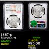 Image 1 : NGC 1887-p Morgan Dollar $1 Graded ms63 By NGC