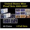 Image 1 : Group of 3 United States Proof Sets 2005-2007 49 Coins
