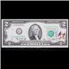 Image 2 : 1976 $2 Federal Reserve Note 1st Day of Issue, with Stamp (Utica, NY) Grades Gem++ CU