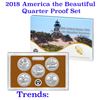 Image 1 : 2018 United States America The Beautiful Proof Quarters set 5 coins