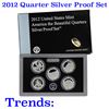 Image 1 : 2012 United States Quarters America the Beautiful Silver Proof Set - 5 pc set