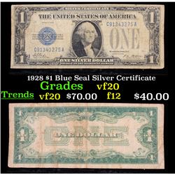 1928 $1 Blue Seal Silver Certificate Grades vf, very fine