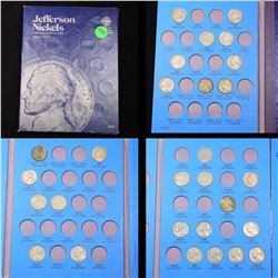 Partial Jefferson Nickel Book 1938-1961 28 coins