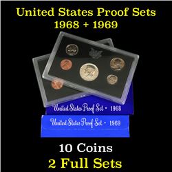 Group of 2 United States Proof Sets 1968-1969 10 coins